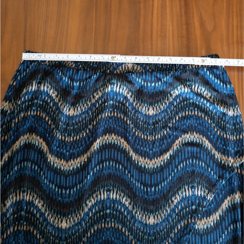 Bobeau Womens SIZE 1X Maxi Front Slit Skirt Blue Black Stretch - Picture 4 of 9
